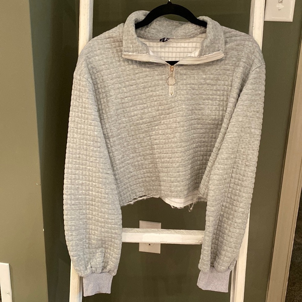 Zaful waffle material quarter zip sweater. Size small